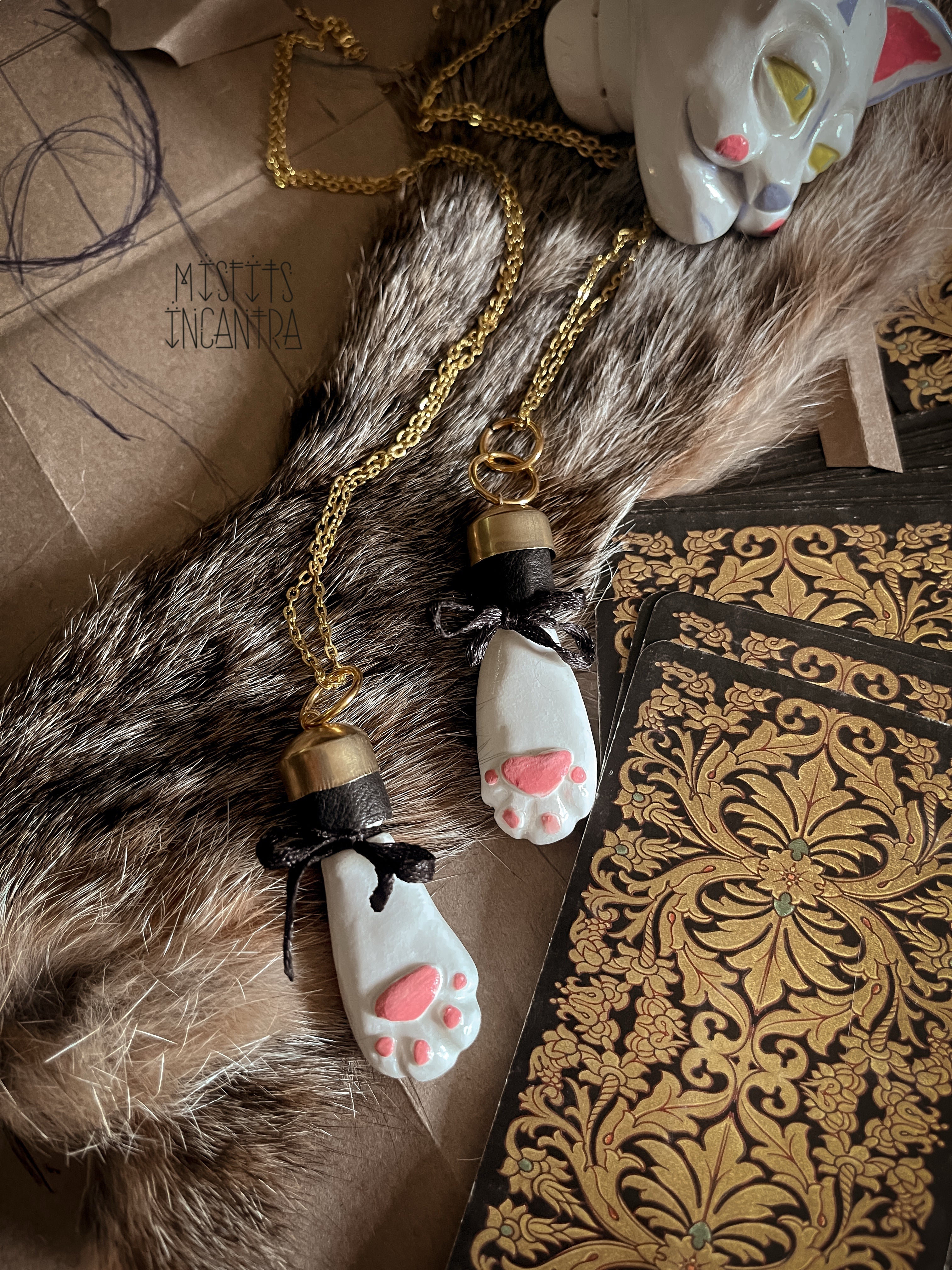 Porcelain Cat Paw necklace
