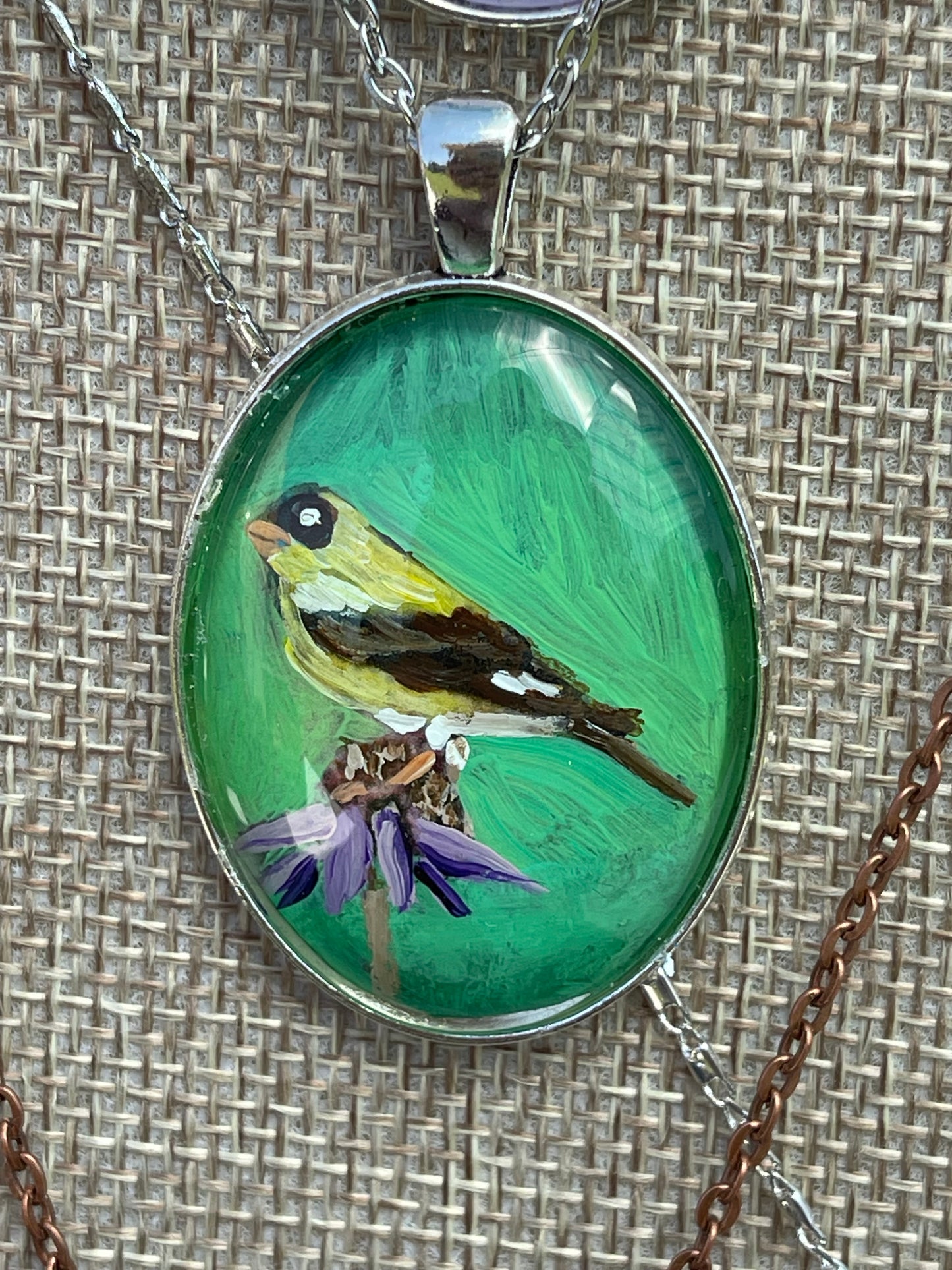 Canary ~ hand painted pendant